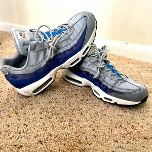 Air Max 95, In Good Condition, Colors are Blue & Purple.